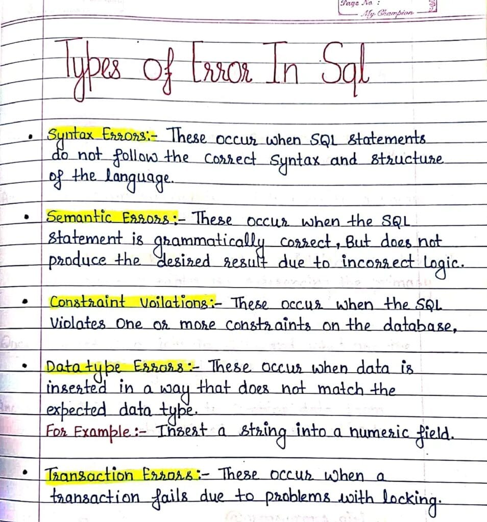 SQL Handwritten Notes PDF Download - Image 4